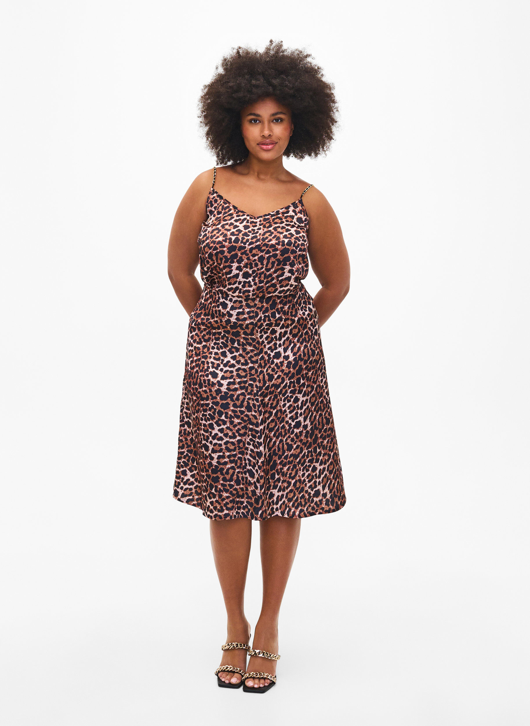 Zizzi Top met luipaardprint en kettingbandje, Leopard AOP, Model image number 3
