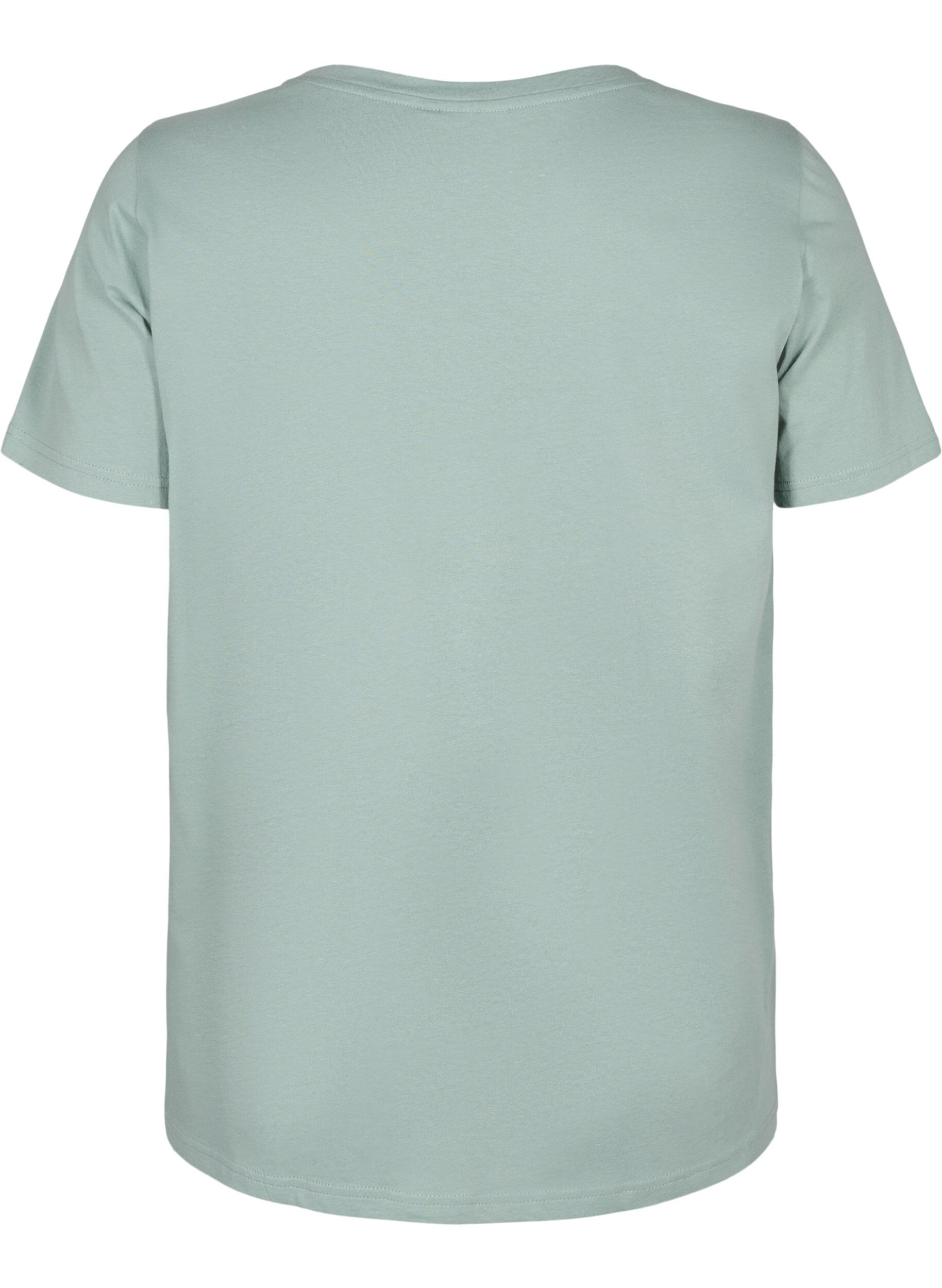 Zizzi Katoenen T-shirt met motief, Ch. Green w. Face, Packshot image number 1