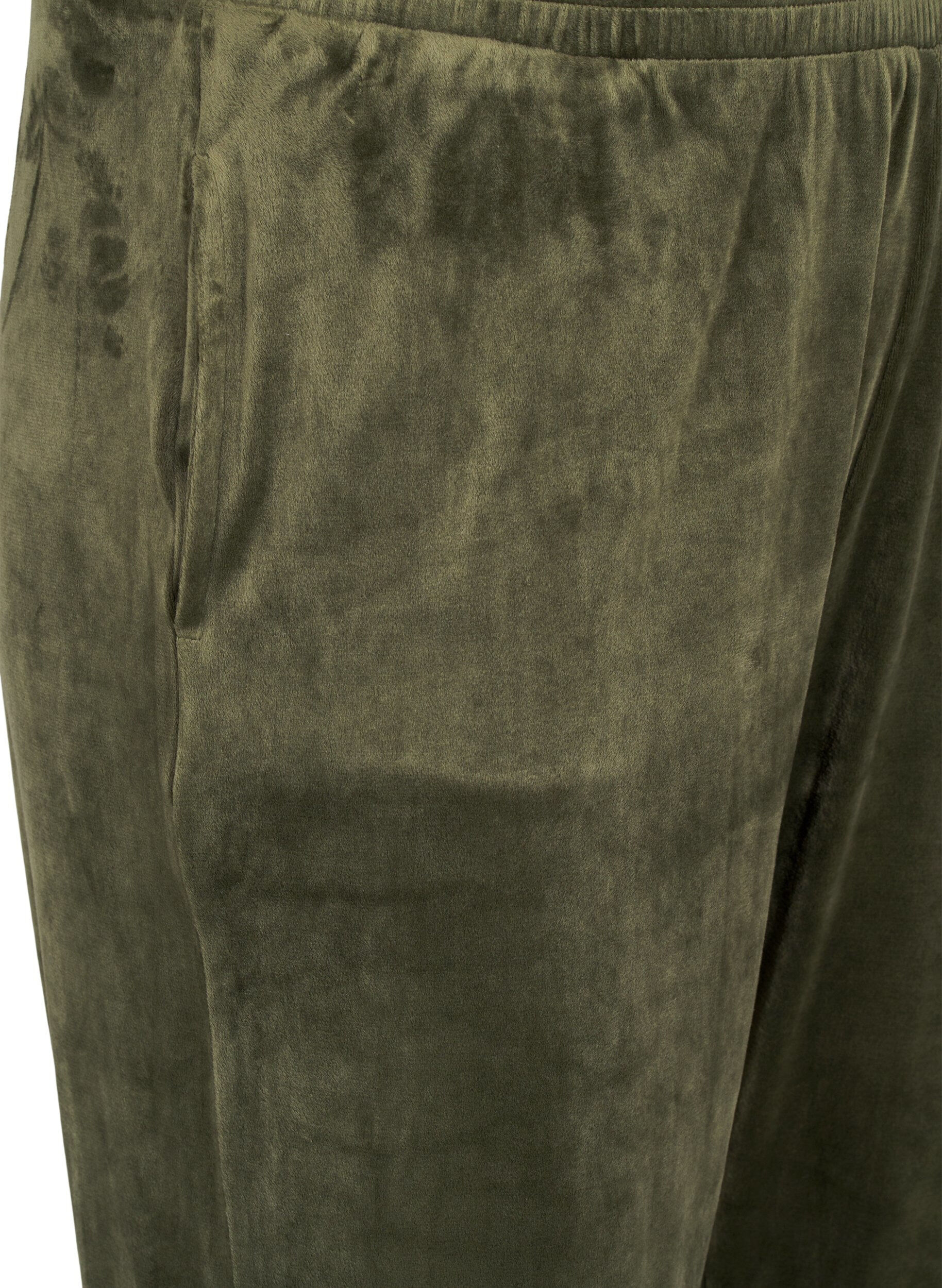 ZizziLosvallende fluwelen broek, Groen, Packshot image number 2