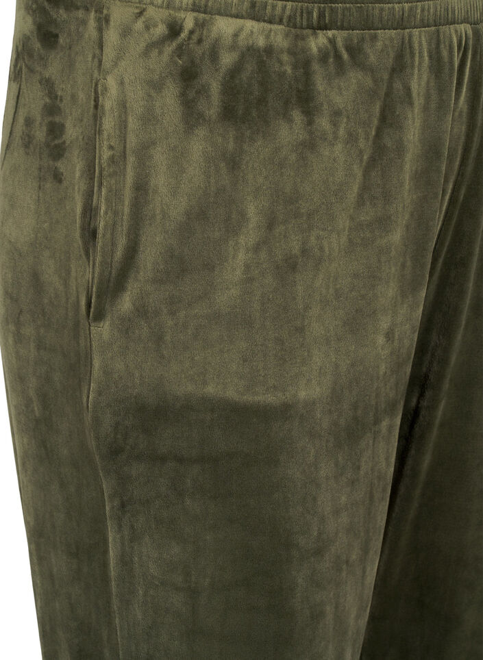 Losvallende fluwelen broek, Groen, Packshot image number 2