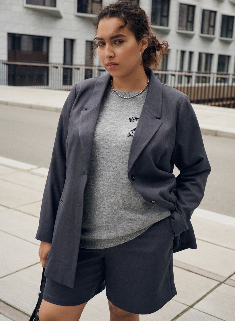 Op maat gemaakte bermudashorts met zakken, Grijs, Image image number 0