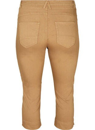 Nauwsluitende capri broek met knoopsluiting, Camel, Packshot image number 1