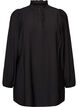 Viscose tuniek met ruches en knopen, Zwart, Packshot image number 0