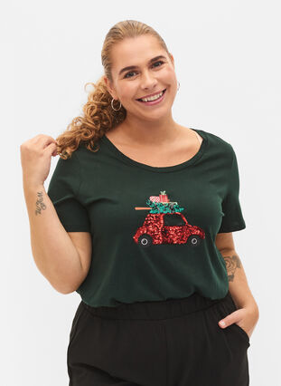 Kerst t-shirt in katoen, Scarab Car, Model image number 0