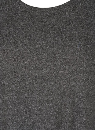 Jurk met lange pofmouwen en kralen, Dark Grey Melange, Packshot image number 2