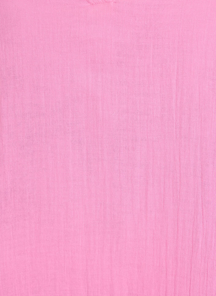 Korte A-lijn jurk in katoenen mousseline, Roze, Packshot image number 2