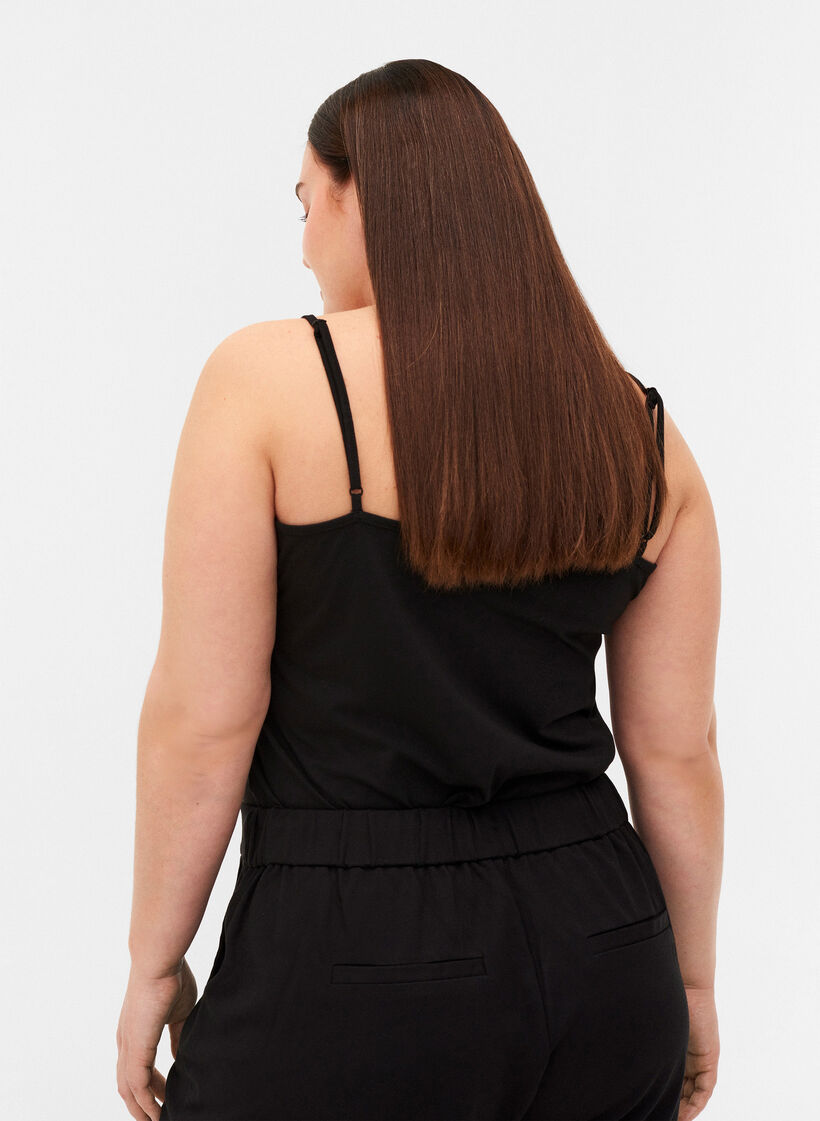 Set van 2 basic katoenen tops, Black, Model image number 1