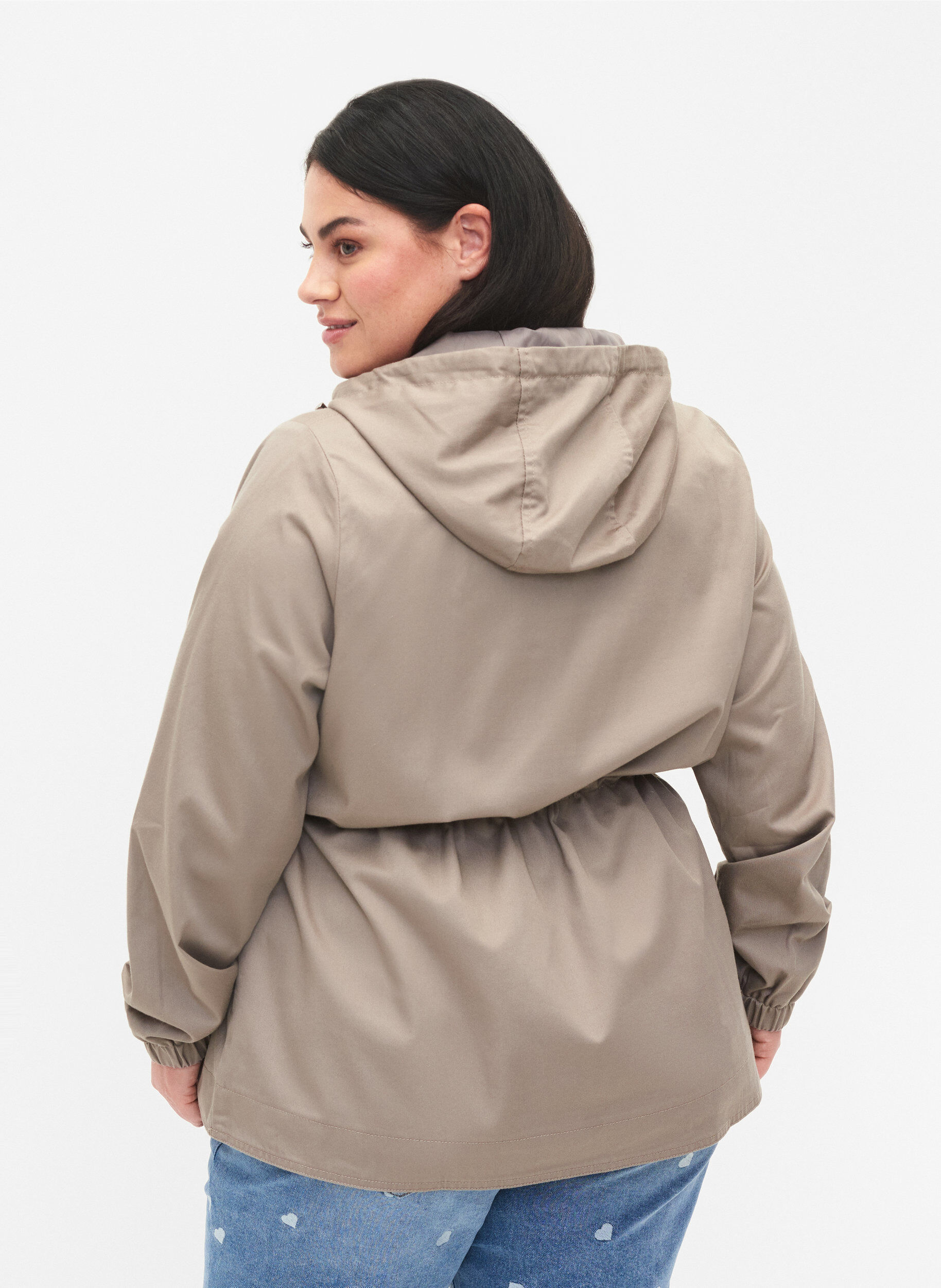 Zizzi Anorak met capuchon en zak, Moon Rock, Model image number 1