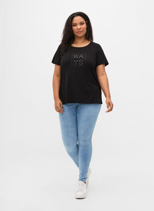 Katoenen t-shirt met print, Black WAYS, Model image number 2