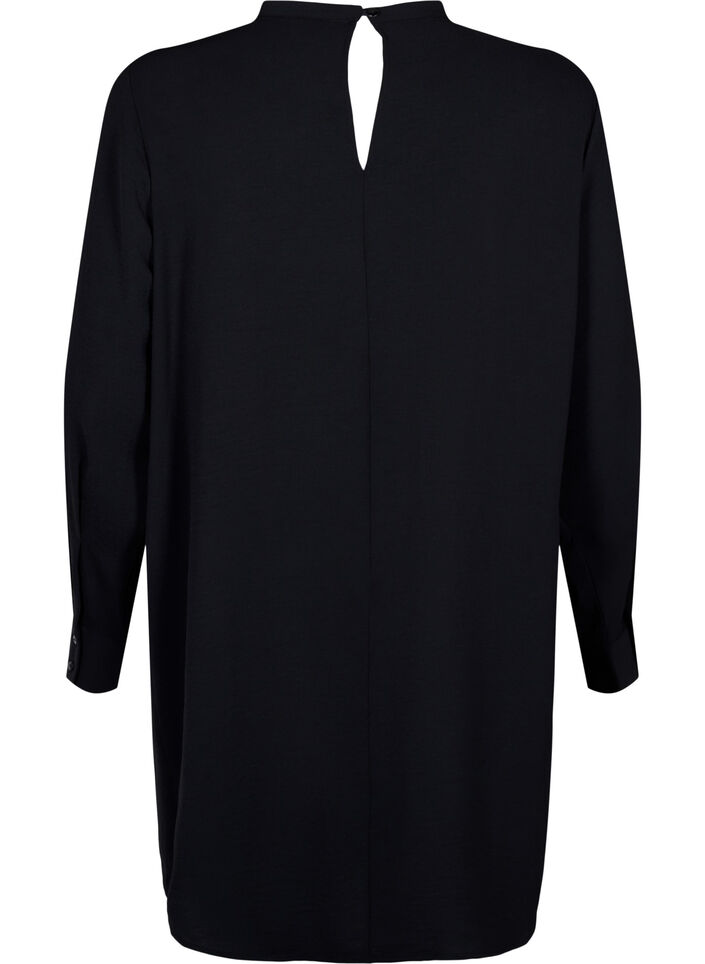 Korte jurk met accent van kant, Black, Packshot image number 1