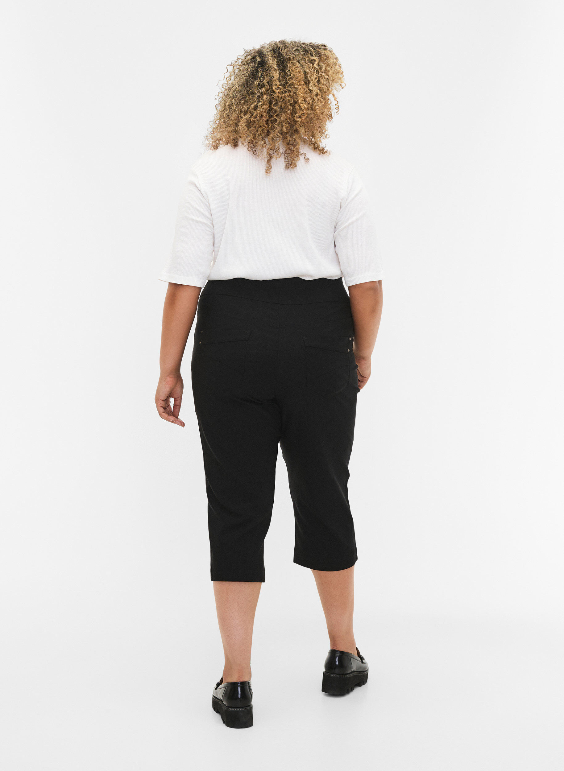 Zizzi Strak slipje met high waist, Black, Model image number 1