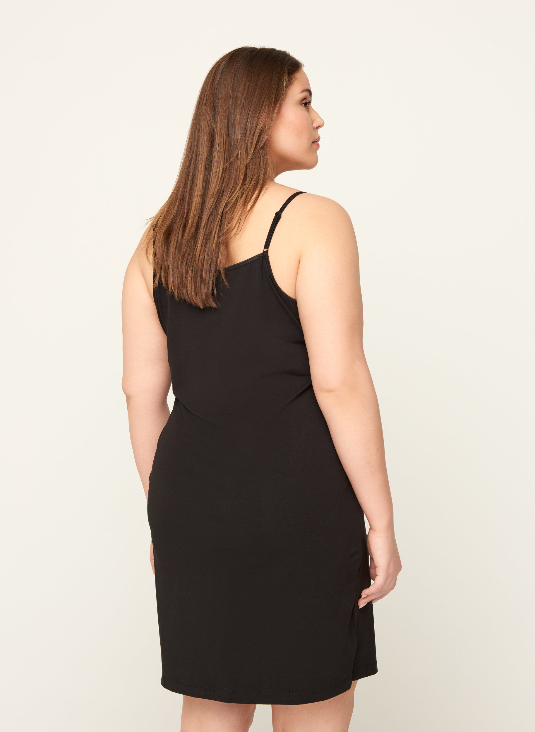 Zizzi Lange basic top, Black, Model image number 1