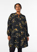 Jurk met bloemenprint en striksluiting, Zwart, Model image number 0