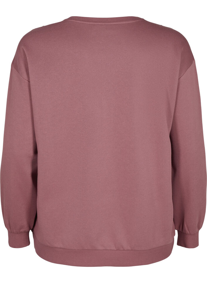 Sweatshirt met ruches en gehaakt detail, Rose Brown, Packshot image number 1