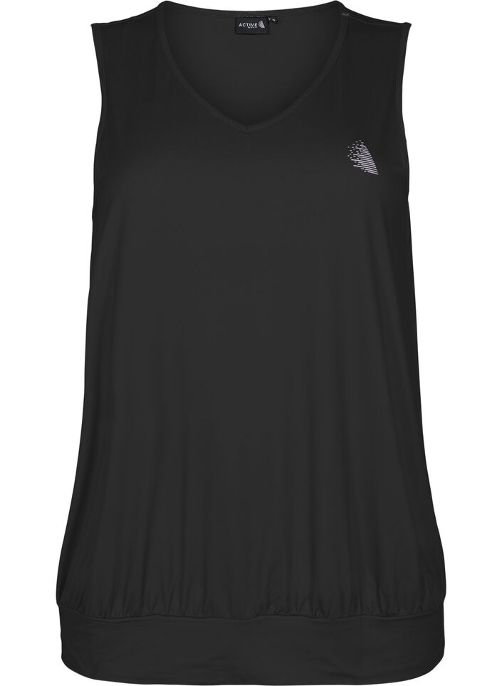 Mouwloze trainingstop met balloon fit, Black, Packshot image number 0