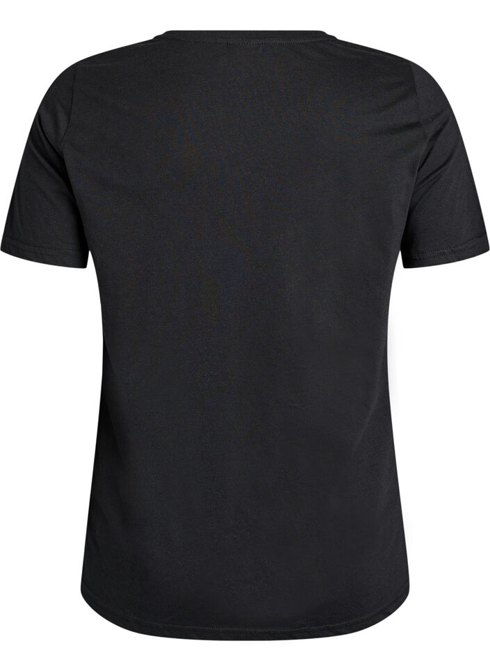 T-shirt met print, Zwart, Packshot image number 1