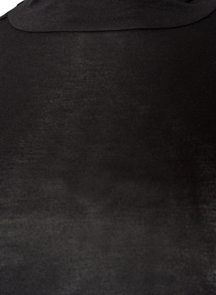 Blouse met hoge hals in viscose jersey, Zwart, Packshot image number 2