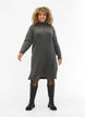 Ribbed Knit Dress met col, Dark Grey Melange, Model image number 2