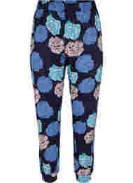 Katoenen pyjama broek met bloemenprint, Blue Flower