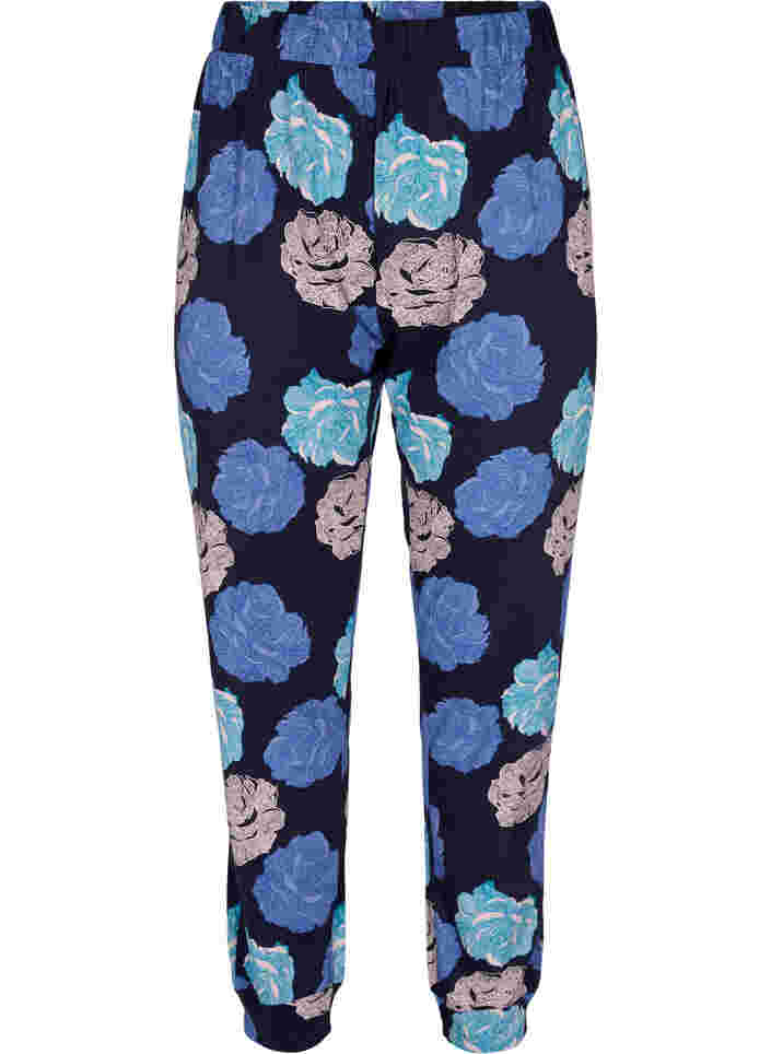 Katoenen pyjama broek met bloemenprint, Blue Flower, Packshot