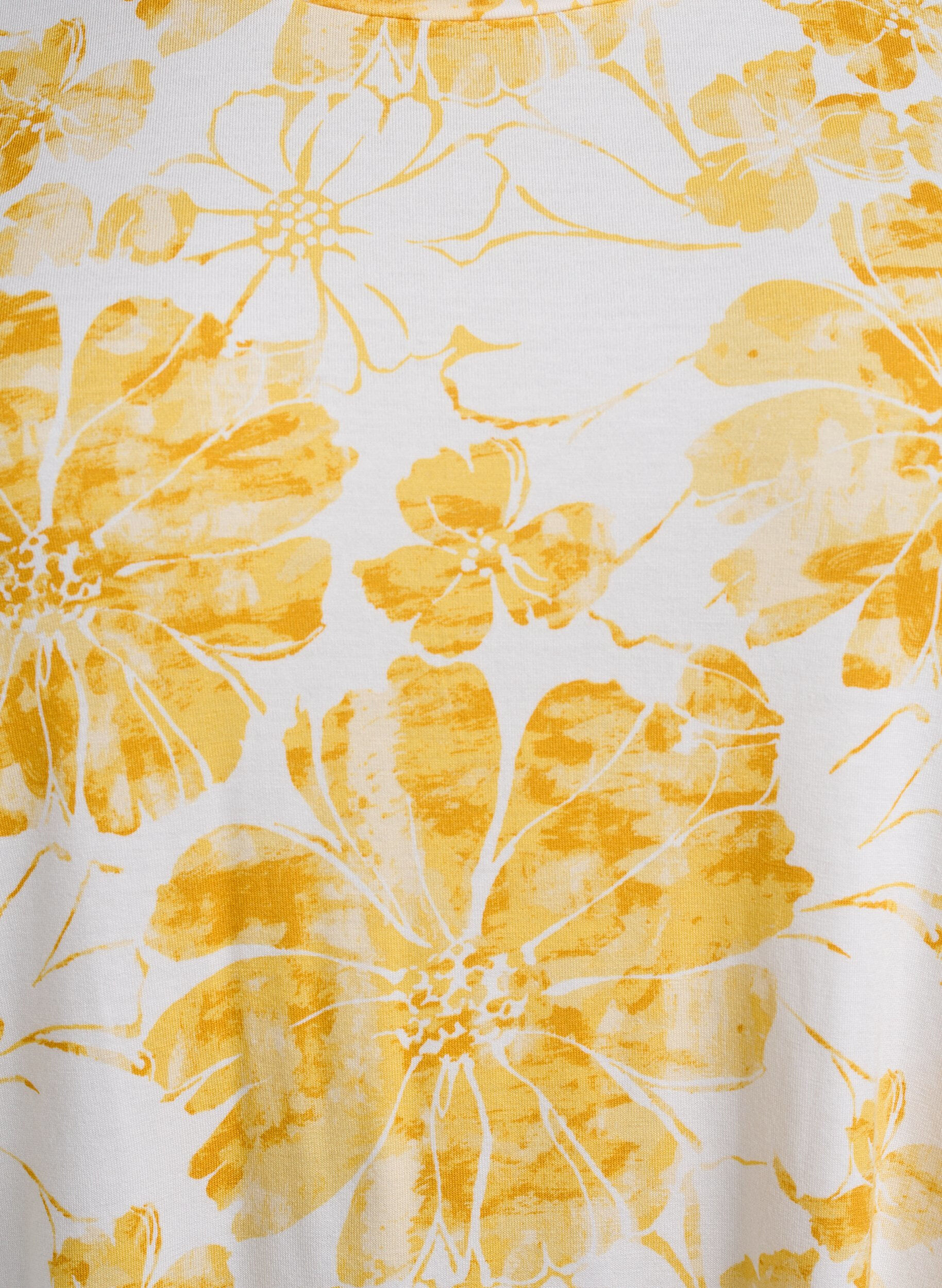 Zizzi T-shirt met bloemenprint, Geel, Packshot image number 2
