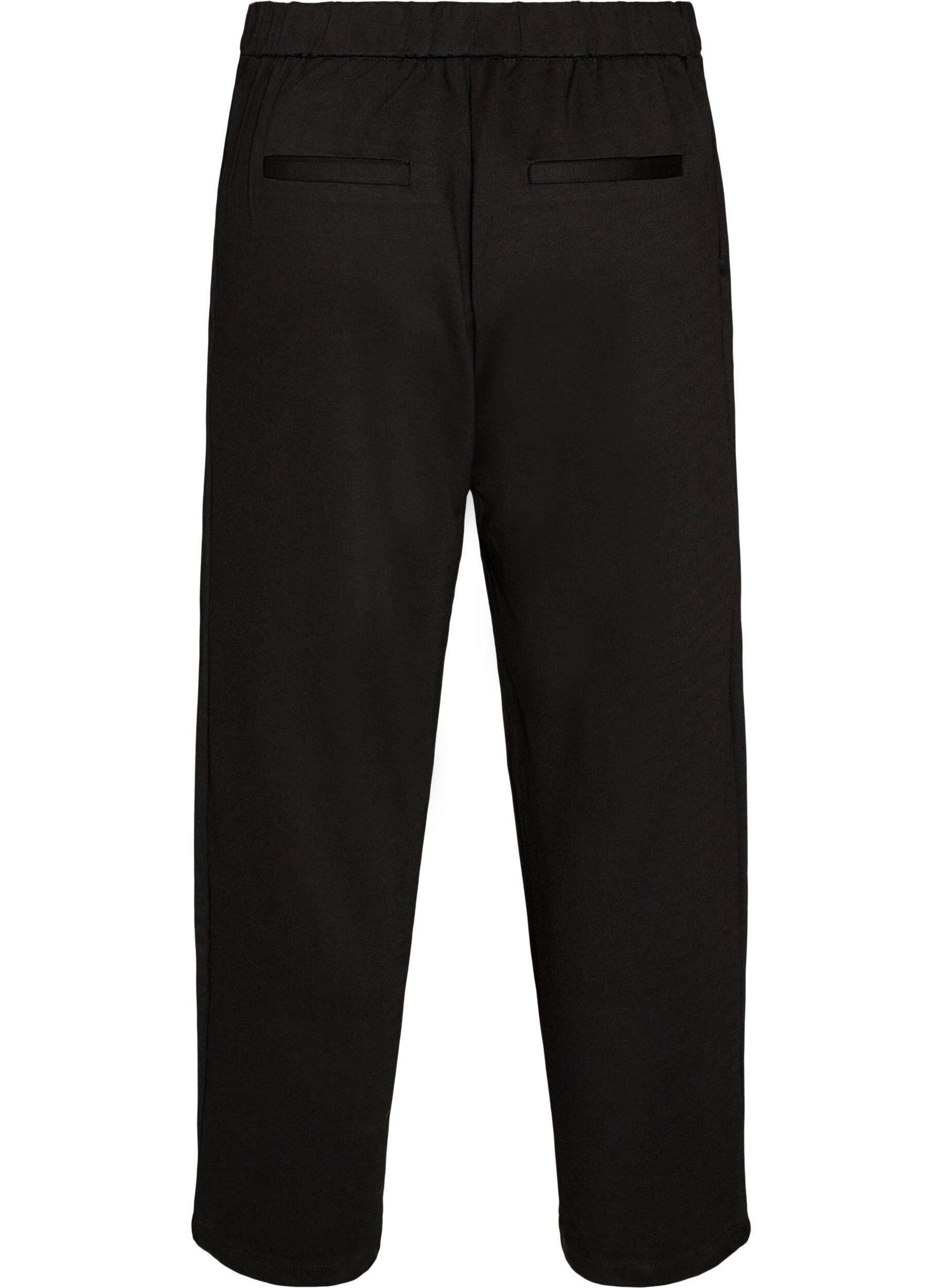 ZizziLosse jerseybroek met hoge taille, Zwart, Packshot image number 1