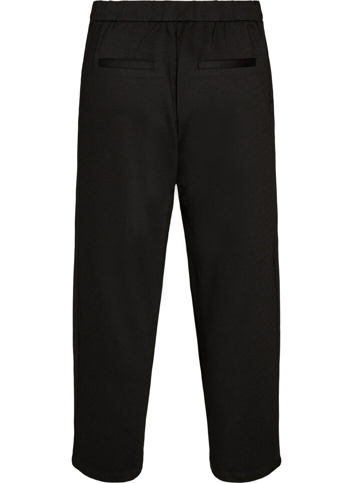 Losse jerseybroek met hoge taille, Zwart, Packshot image number 1