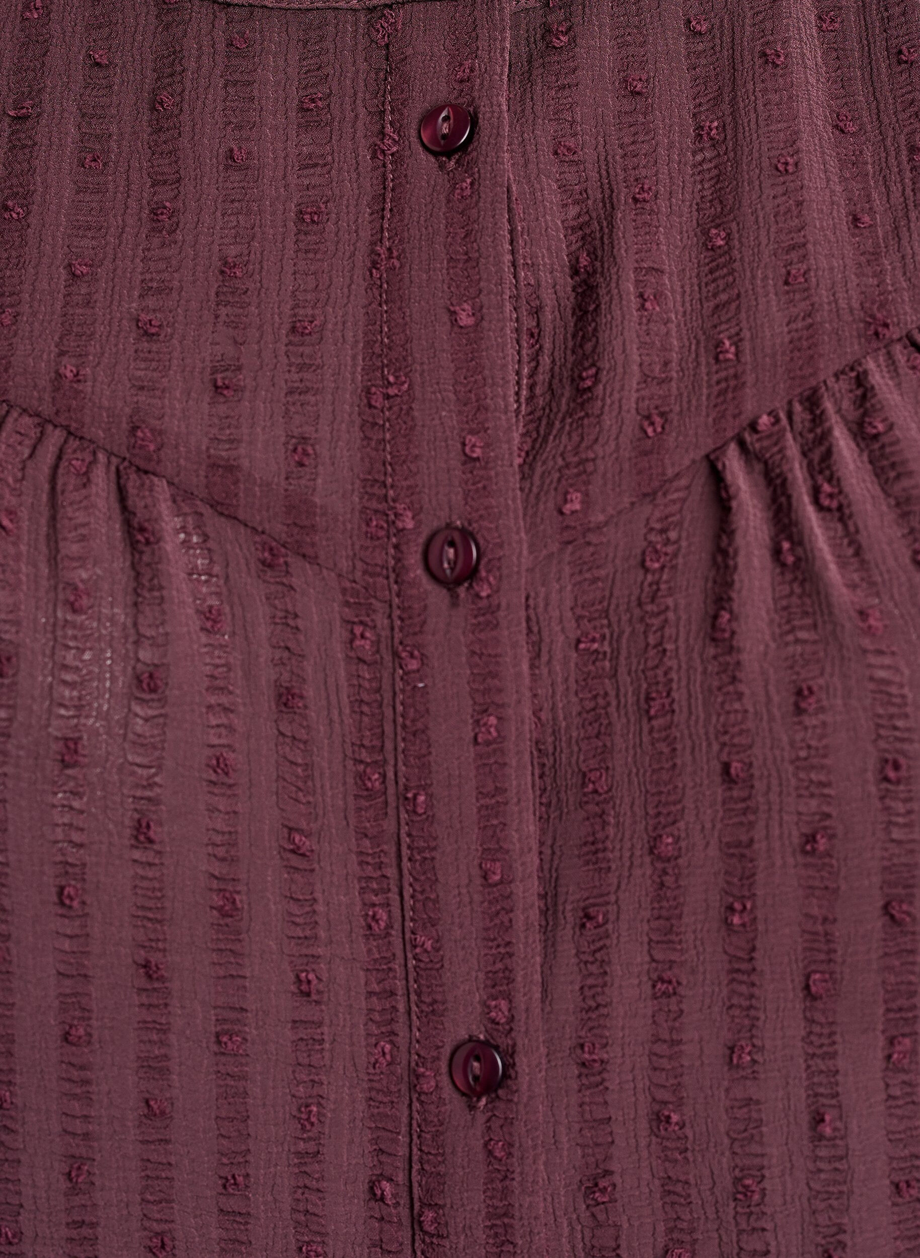 Zizzi Shirt met een gestructureerd stippenpatroon en borduurdetails, Donker Bordeaux, Packshot image number 2