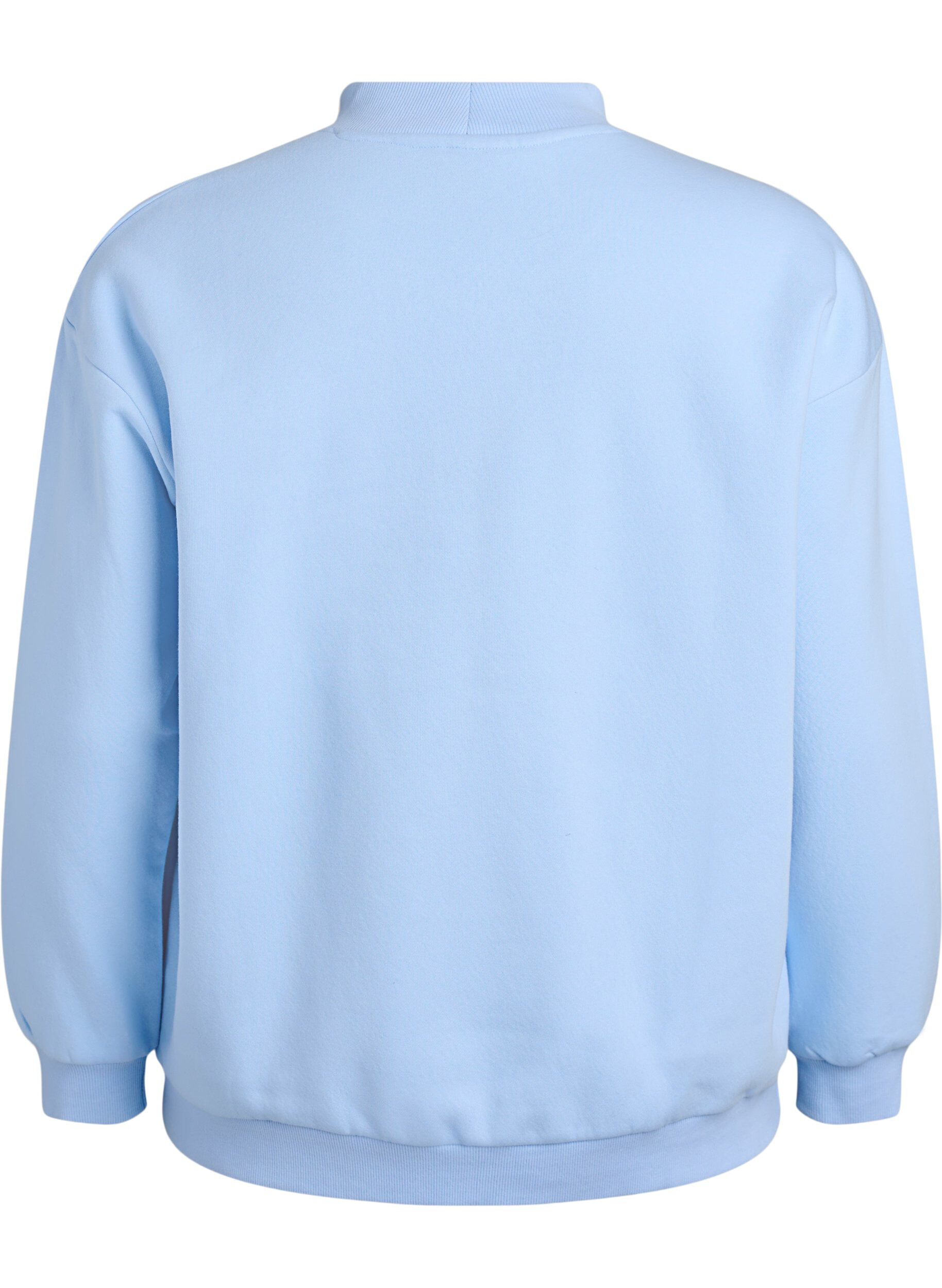 Zizzi Sweatshirt met hoge kraag en lange mouwen, Blauw, Packshot image number 1
