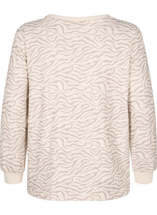  Velours blouse met lange mouwen en print, Pink Tint AOP, Packshot image number 1