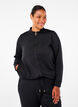 Sportieve cardigan met ritssluiting en zakken., Black, Model image number 0