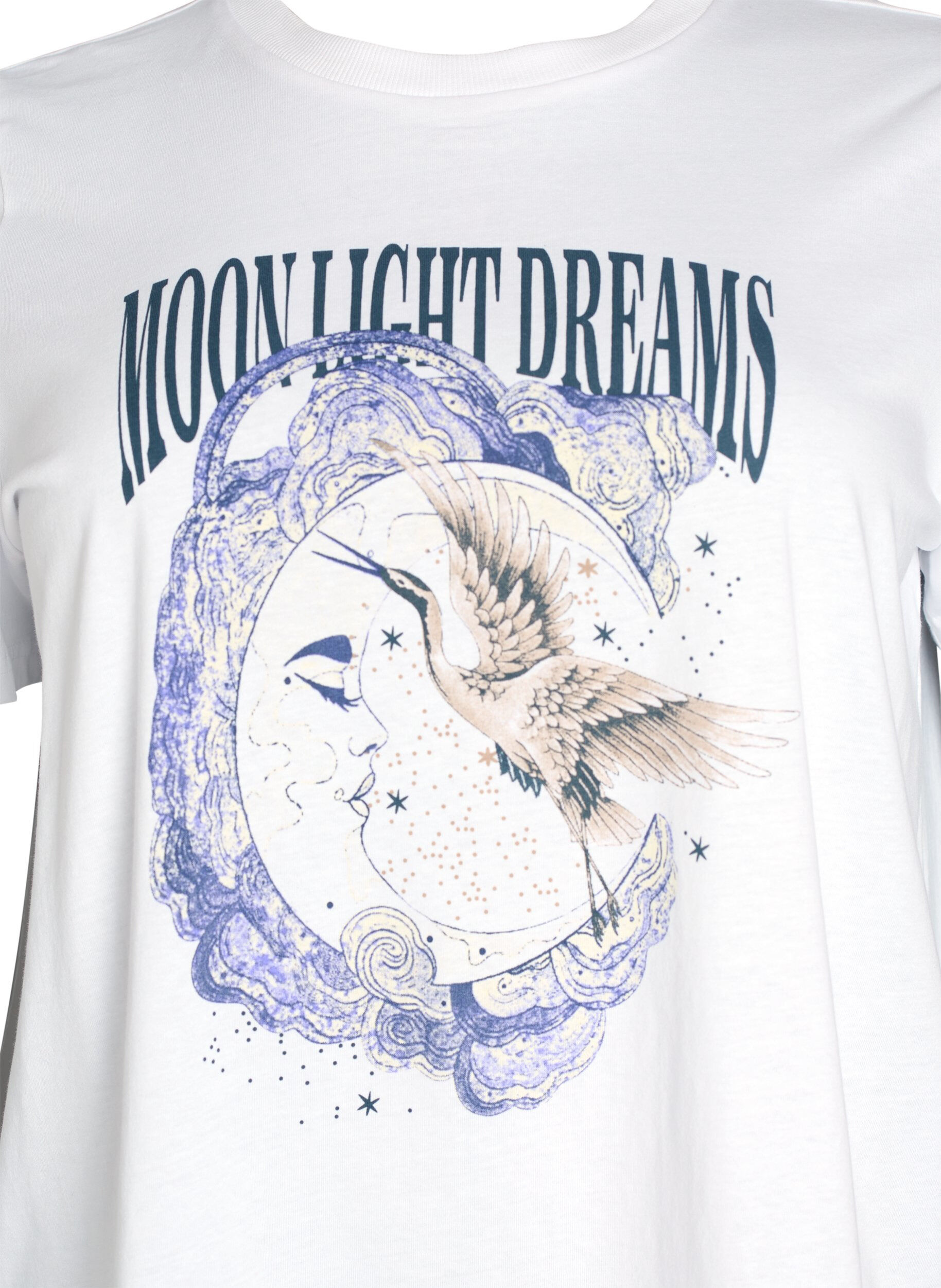 Zizzi Katoenen T-shirt met print op de voorkant, Wit, Packshot image number 2
