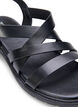 Leren zomersandalen met een brede pasvorm, Black, Packshot image number 3