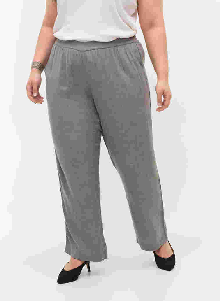 Klassieke broek met zakken, Grey Melange, Model image number 2