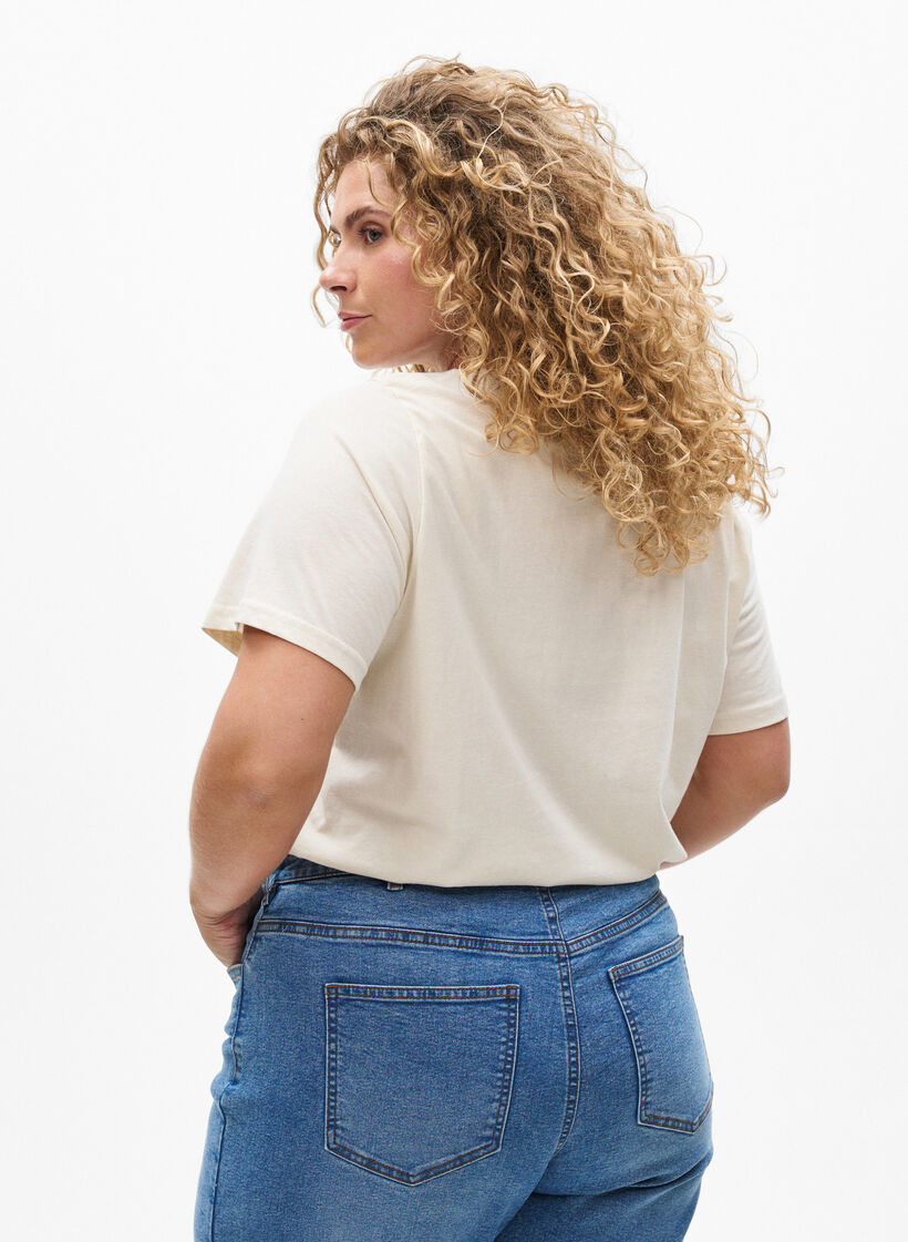 T-shirt met print, Vanille, Model image number 2