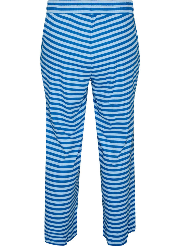 Gestreepte pyjamabroek met een high waist en wijde pijpen, 2387, Packshot image number 1