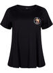 Katoenen t-shirt met opdruk op de voorkant, Black W. Chest print, Packshot image number 0