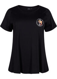 Katoenen t-shirt met opdruk op de voorkant, Black W. Chest print