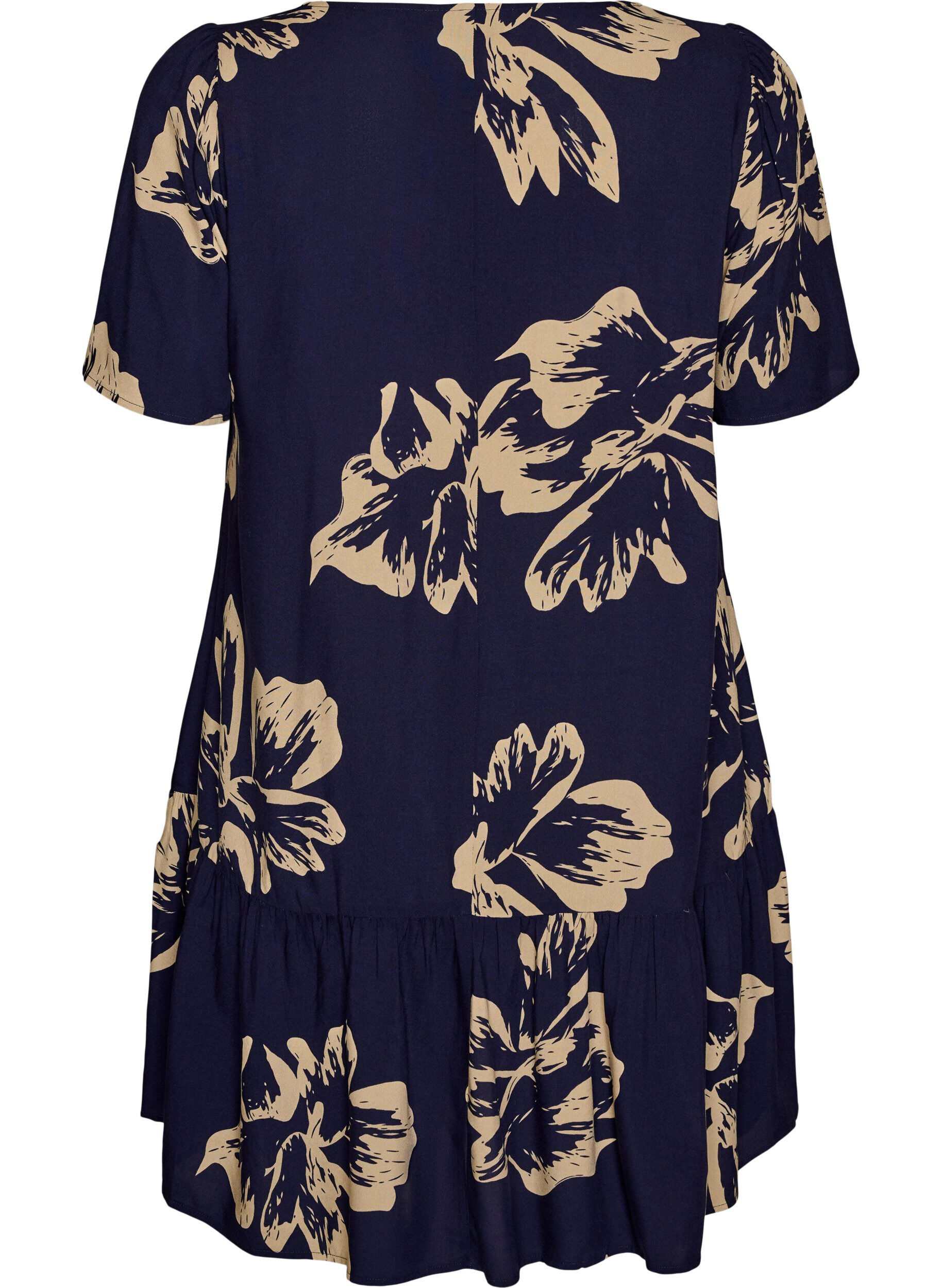 ZizziJurk van viscose met coupenaad, Blauw, Packshot image number 1