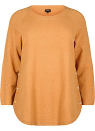 Gebreide blouse met kralen, Yam White Mel.