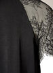 Blouse met korte kanten mouwen en hoge hals, Zwart, Packshot image number 3