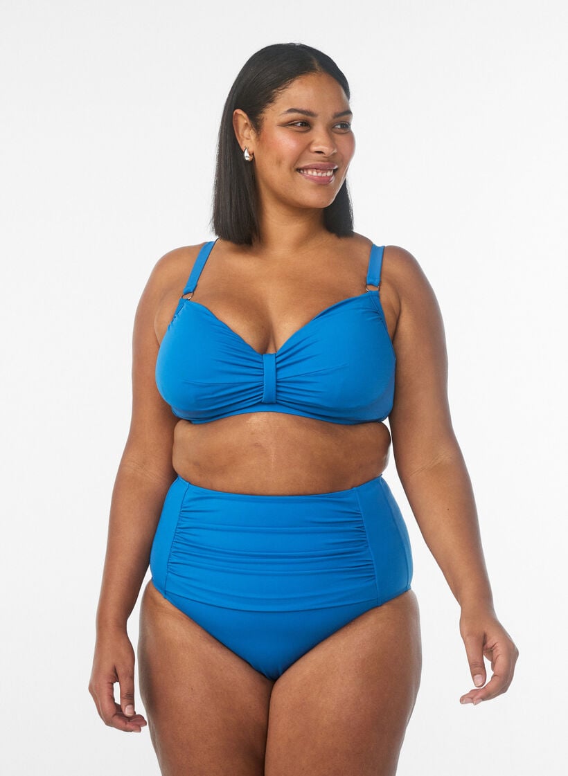 Bikinibroekje met high waist, Blauw, Model image number 0