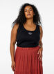 Nauwsluitende top met motief, Zwart, Model image number 0