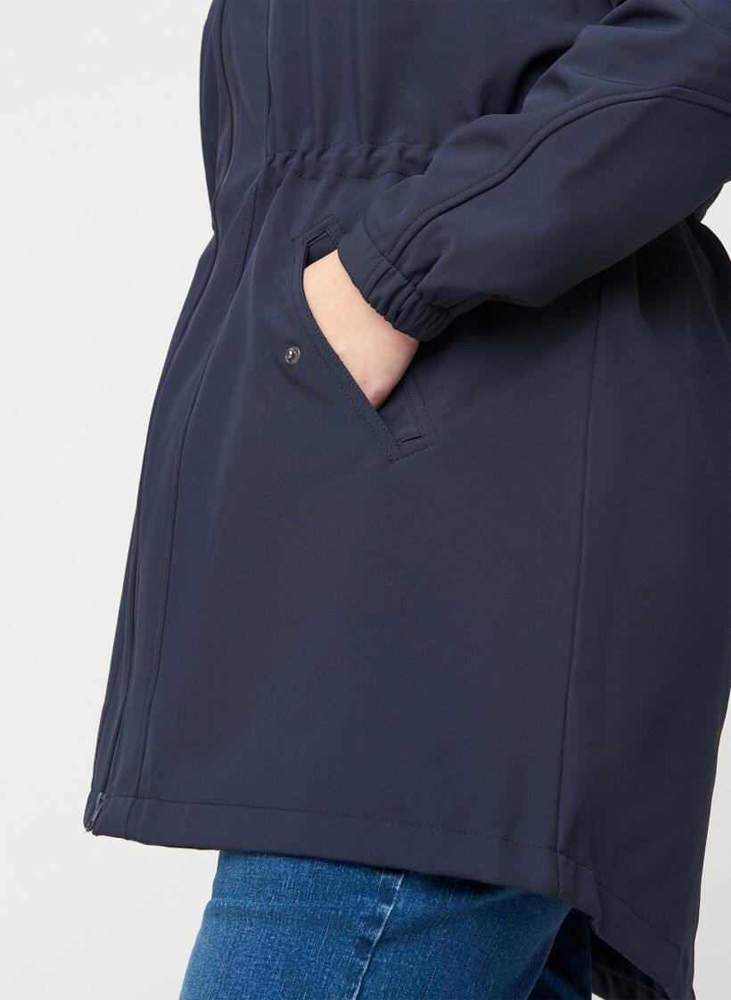 Softshell jas met capuchon, Night Sky solid, Model image number 4