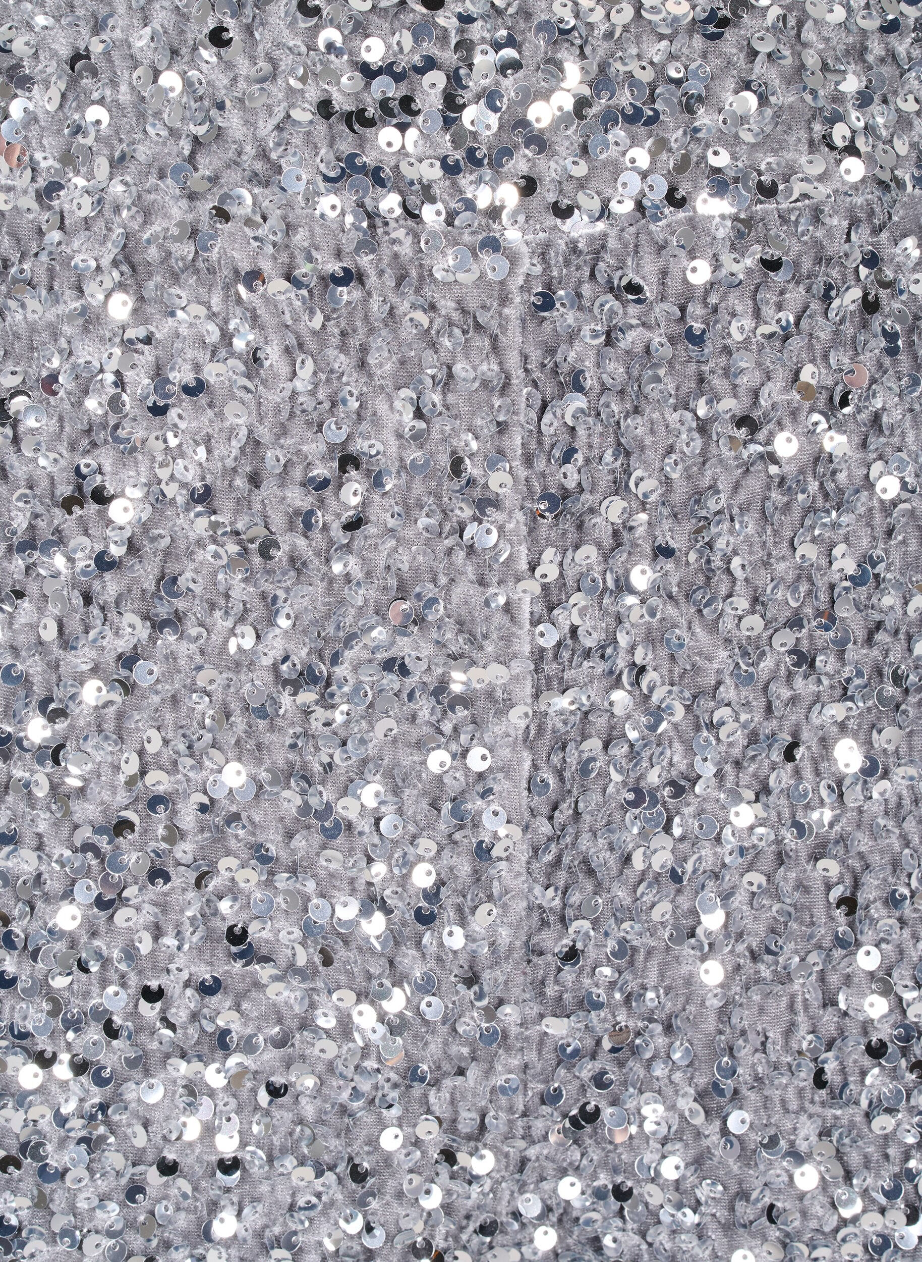 Zizzi Losse paillettenbroek met hoge taille, Silver, Packshot image number 2