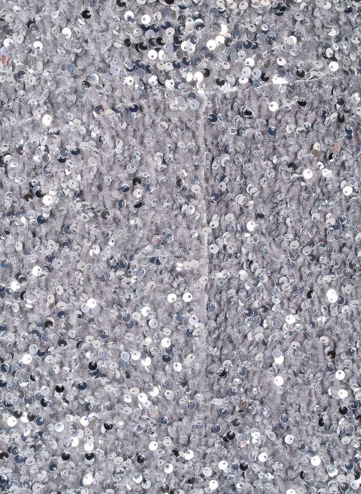 Losse paillettenbroek met hoge taille, Silver, Packshot image number 2