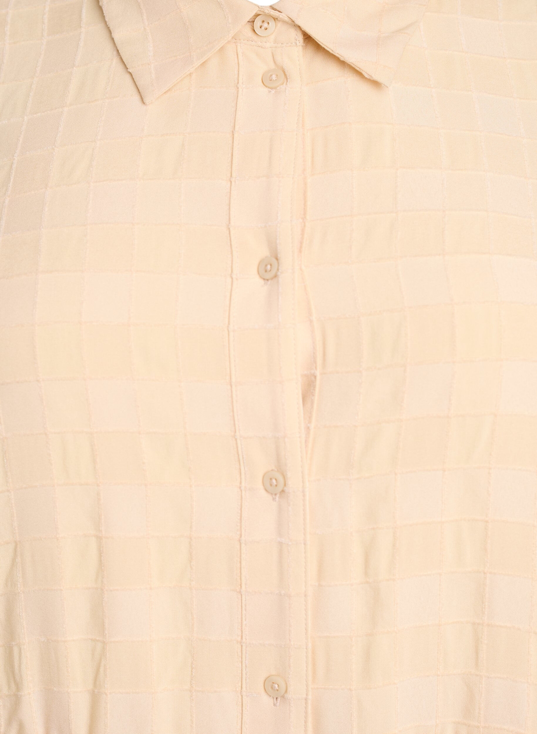 Zizzi Korte overhemdjurk met een geruite textuur en 1/2 mouwen, Geel, Packshot image number 2