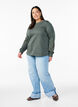 Sweatshirt met geborduurde uitsneden, Thyme, Model image number 2