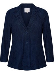 Kanten blazer met knoopsluiting, Blauw