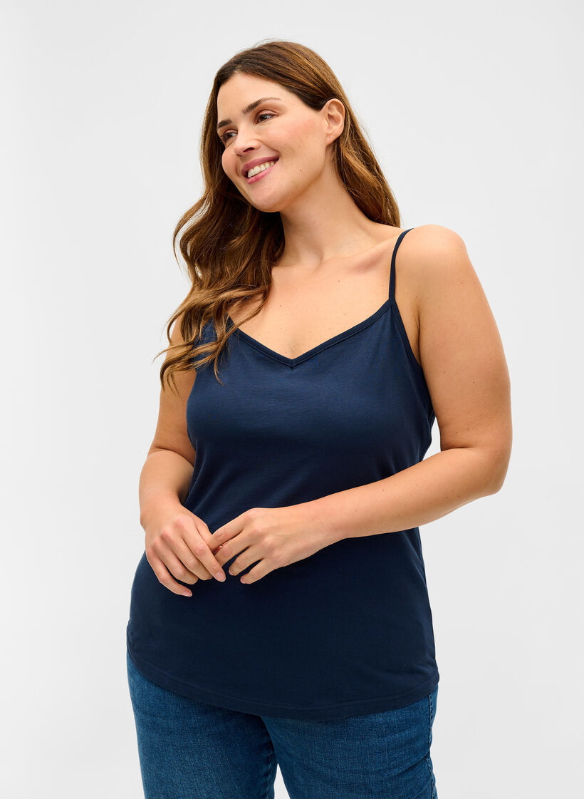 Set van 2 basic tops in katoen, Black/Navy B, Model image number 0